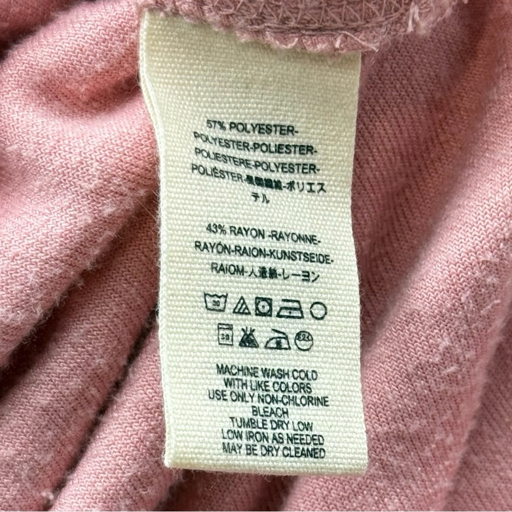 We The Free Pink Crushed Velvet Tunic Dress Oversized Boho V Neck Side Slit S - Picture 6 of 9